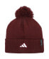 Фото #2 товара Men's Maroon Mississippi State Bulldogs 2023 Sideline COLD.RDY Cuffed Knit Hat with Pom