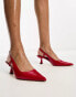 Фото #1 товара Glamorous slingback mid stiletto heels in red patent