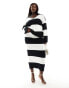 Фото #1 товара 4th & Reckless Plus exclusive knitted maxi skirt co-ord in black and white stripe