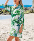 Фото #3 товара Women's Tropical Collared Button-Up Mini Cover-Up