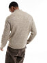 Only & Sons faux wool half zip jumper in beige