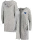Фото #1 товара Women's Heathered Gray West Virginia Mountaineers Cuddle Soft Duster Tri-Blend Hooded Cardigan