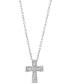 ფოტო #2 პროდუქტის EFFY® Diamond Cross 18" Pendant Necklace (1/10 ct. t.w.) in Sterling Silver