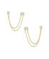 18K Gold Plated Brass Double Pierced Earrings