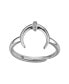 Фото #1 товара Fine Silver-Plated Cubic Zirconia Crescent Adjustable Ring