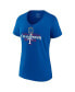 ფოტო #2 პროდუქტის Women's Royal Texas Rangers 2023 World Series Champions Official Logo V-Neck T-shirt
