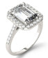 ფოტო #1 პროდუქტის Moissanite Emerald Halo Ring (4 ct. tw. Diamond Equivalent) in 14k White Gold