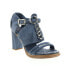 Фото #2 товара A.S.98 Bray A85005-101 Womens Blue Leather Hook & Loop Block Heels Shoes 9.5