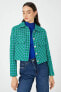 Kadın Yeşil Desenli Ceket 3WAK50073PW