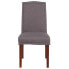 Фото #3 товара Hercules Hampton Hill Series Gray Fabric Parsons Chair With Silver Accent Nail Trim