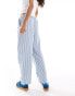 Obey co-ord cotton stripe trousers in blue