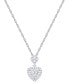 ფოტო #1 პროდუქტის Diamond Heart 18" Pendant Necklace (1/2 ct. t.w.) in 14k White Gold
