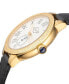 ფოტო #2 პროდუქტის Women's Astor Swiss Quartz Diamond Accents Black Genuine Leather Strap Watch 40mm