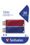 Фото #4 товара Verbatim Slider - USB Drive - 2x32 GB - Blue/Red - 32 GB - USB Type-A - 2.0 - Slide - 8 g - Blue - Red