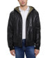 ფოტო #1 პროდუქტის Men's Gary Faux Leather Hooded Jacket