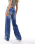 Фото #5 товара Stradivaraius Petite wide leg dad jean in medium wash blue