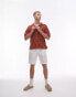 Фото #4 товара Topman crochet polo shirt in rust