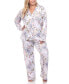 ფოტო #1 პროდუქტის Plus Size Long Sleeve Floral Pajama Set, 2-Piece