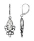 ფოტო #1 პროდუქტის Pewter Crystal Filigree Drop Earring