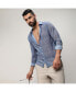 ფოტო #4 პროდუქტის Men's Prussian Blue Gauzy Heathered Shirt