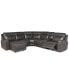 Фото #19 товара CLOSEOUT! Blairemoore 6-Pc. Leather Power Chaise Sectional with 1 USB Console and 1 Power Recliner, Created for Macy's
