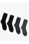 4'lü Soket Çorap Seti Geometrik Desenli