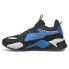 Фото #3 товара Puma RsX X Ps Lace Up Mens Black, Blue Sneakers Casual Shoes 39631102