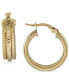 ფოტო #1 პროდუქტის Textured Tubogas Small Hoop Earrings in 10k Gold