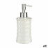 Soap Dispenser Waves Ceramic Metal White (260 ml) (12 Units)
