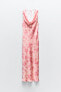 Satin tie-dye print dress