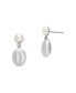 Фото #1 товара Women's Agnethe Pearl White Freshwater Pearl and Pebble Drop Earrings, SKJ1835040