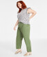 Фото #2 товара Trendy Plus Size Pleated Chino Straight-Leg Ankle Pants, Created for Macy's