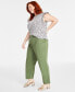 Trendy Plus Size Pleated Chino Straight-Leg Ankle Pants, Created for Macy's