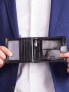 Фото #9 товара Мужское портмоне кожаное черное горизонтальное на кнопке Factory Price Portfel-CE-PR-PA-N01L-VT.10-czarny