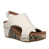 Corkys Carley Snake Print Studded Wedge Womens Off White Casual Sandals 30-5316