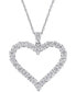 Фото #1 товара Macy's lab-Grown Moissanite Heart 18" Pendant Necklace (2-2/5 ct. t.w.) in Sterling Silver
