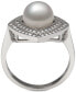 Cultured Freshwater Pearl (8mm) & Cubic Zirconia Statement Ring in Sterling Silver