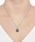 ფოტო #2 პროდუქტის Sapphire (1-1/2 ct. t.w.) & Diamond (1/10 ct. t.w.) Teardrop 18" Pendant Necklace in 14k Gold (Also in Emerald and Ruby)