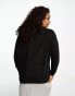 Vero Moda Curve lightweight chuck on long sleeve t-shirt in black