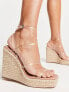 Фото #3 товара Madden Girl Hillaire rafia wedge heeled sandal in clear