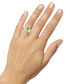 Фото #2 товара Кольцо Macy's lab-Grown Emerald & White Sapphire Statement in Gold-Plated Silver