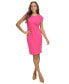 Women's Short-Sleeve Scuba-Crepe Sheath Dress