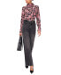 ფოტო #5 პროდუქტის Women's Printed Long-Sleeve Open-Back Blouse