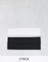 Monki 2 pack headbands in black and white