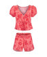 Фото #3 товара Women's Elisabetta Pajama Blouse And Shorts Set