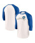 Men's White, Royal Milwaukee Brewers Backdoor Slider Raglan 3/4-Sleeve T-shirt