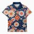 OXY GOLF Big Flower Power Woman Short Sleeve Polo Сине-оранжевый, M - фото #1