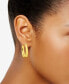 ფოტო #3 პროდუქტის Silver-Plated or 18K Gold-Plated Concave Hoop Earring