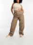 Dr Denim Plus Donna cargo trousers in walnut brown