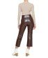 Фото #2 товара Women's Cropped Flared Faux-Leather Leggings